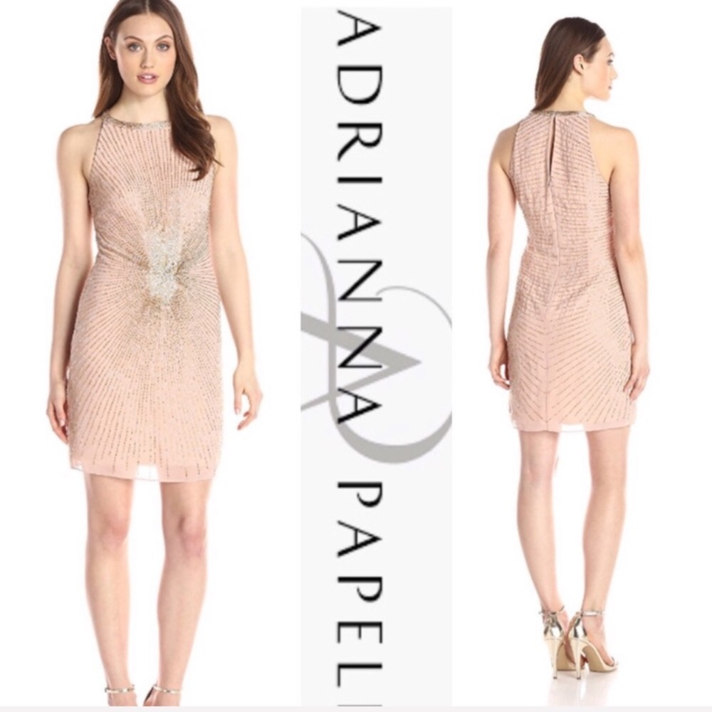 Adrianna Papell short beaded gown